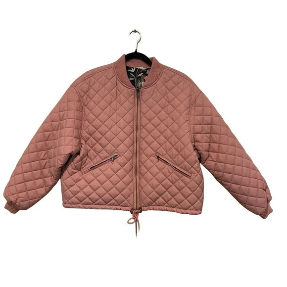 Betsey Johnson reversible bomber jacket. Pink/ floral women’s size small. - Picture 1 of 9